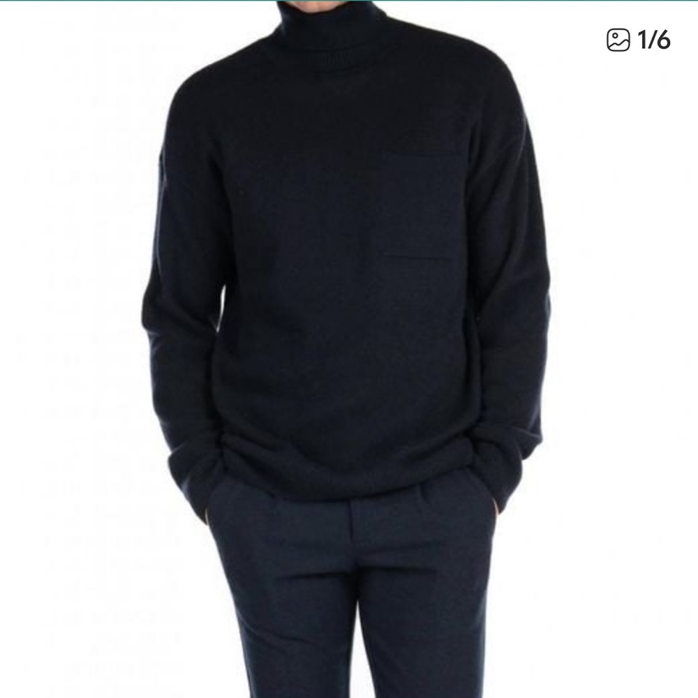 Scotch & Soda Fine Knit Minimalist Old Money Turtleneck Sweater, Size XL